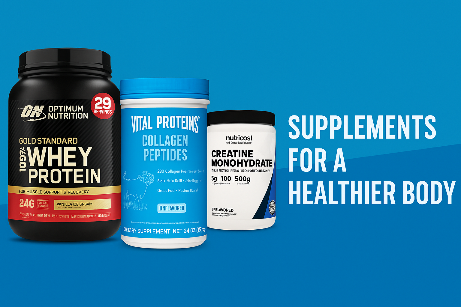 Supplements Whey Collagen Creatine USA